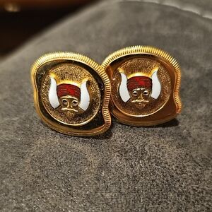 Vintage Free Mason Gold Tone Grotto Master Cuff Links
